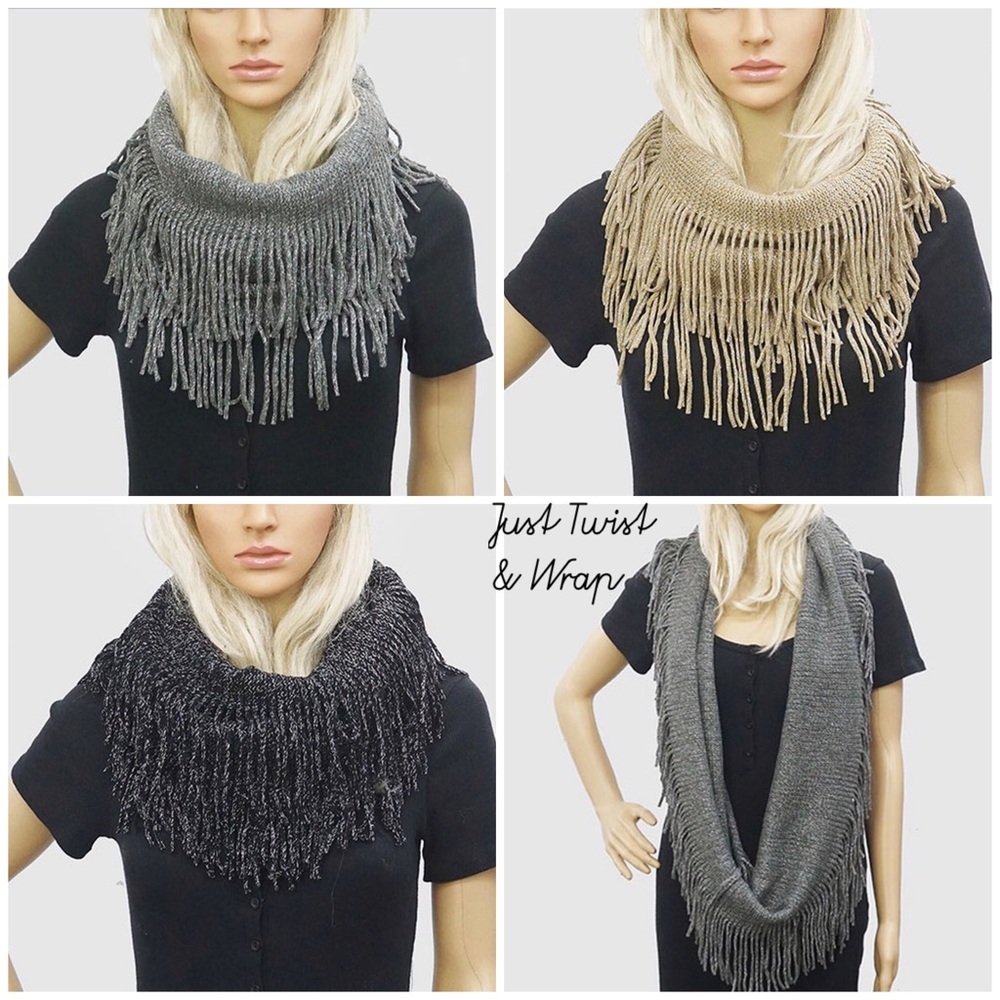 Twist & Wrap Scarf with Sparkly Threads,Boutique